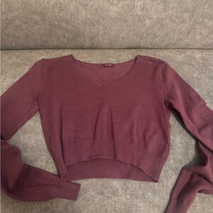 Brandy Melville Deep Red V-Neck Sweater